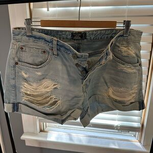 A&F destroyed-look jean shorts